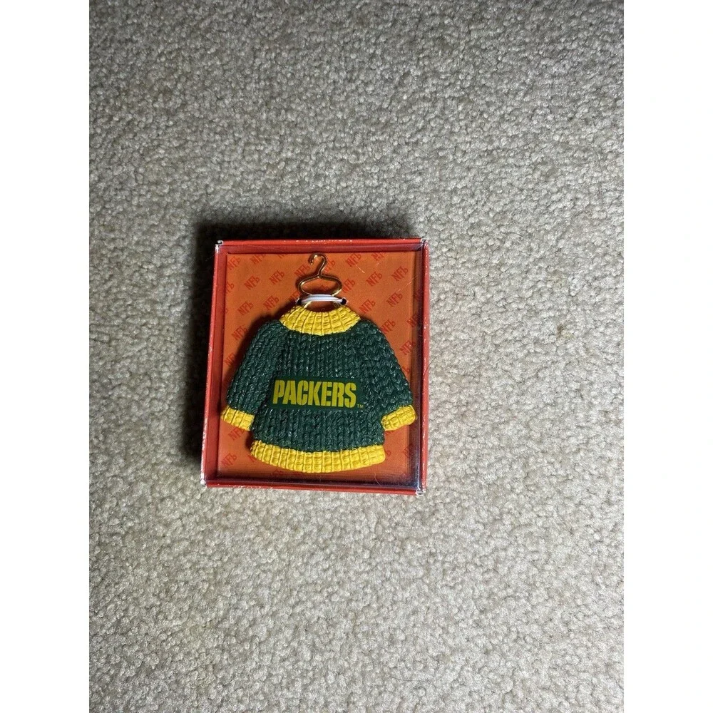 Vintage 1996 Green Bay Packers Sweater Ornament Russ Team Trimmers NFL Boxed